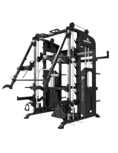 Binom Steel Force B21 Multigym avec 100 Kg x2, Bras Mobiles, Double Poulie, Power Rack, Multipower, Leg Press et accessoires  2