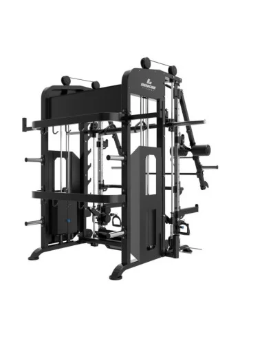 Binom Steel Force B21 Multigym avec 100 Kg x2, Bras Mobiles, Double Poulie, Power Rack, Multipower, Leg Press et accessoires 