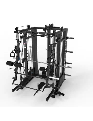 Binom Steel Force Multigym B22 avec 300Kg Poulie Multipower Haute / Basse, Presse jambes, Power rack, Abs, Bras mobiles, Fonds e