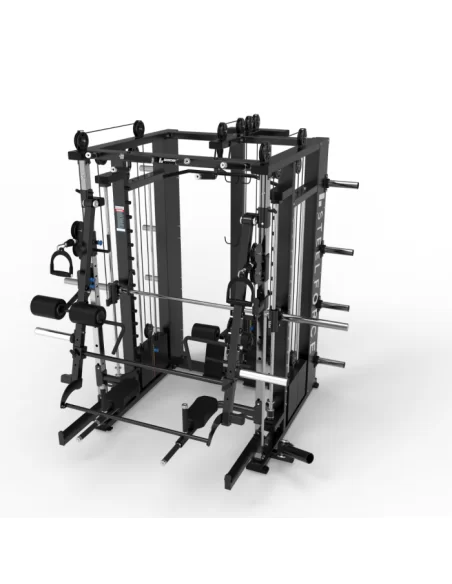 Binom Steel Force Multigym B22 avec 300Kg Poulie Multipower Haute / Basse, Presse jambes, Power rack, Abs, Bras mobiles, Fonds e