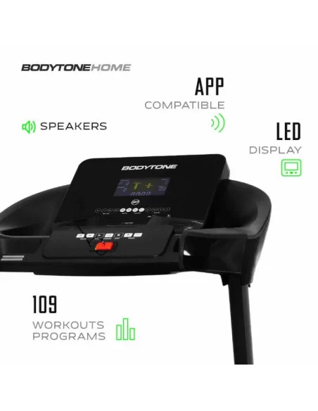 Bodytone Tapis de course DT21+ avec interactivité + compatibilité Kinomap, Zwift et MyBodytone 