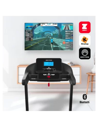 Bodytone Tapis de course DT21+ avec interactivité + compatibilité Kinomap, Zwift et MyBodytone 