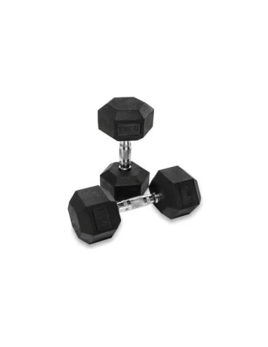 Juego Mancuernas Hexagonales Goma Negro - de 2,5 A 40 (680 kgs) 