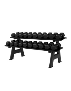 AFW Pack de Rack + Haltères en Caoutchouc Pro 2,5 kg - 15 kg 