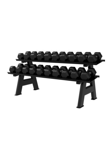 AFW Pack de Rack + Haltères en Caoutchouc Pro 2,5 kg - 15 kg 