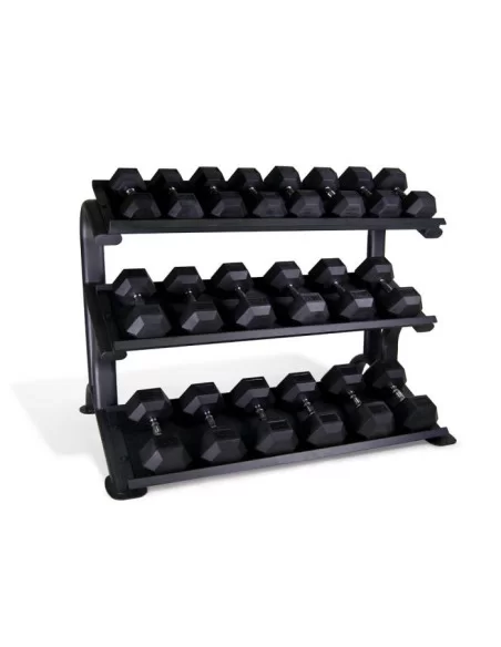Pack Rack + Haltères Hexagonales Caoutchouc 1 - 25 kg 
