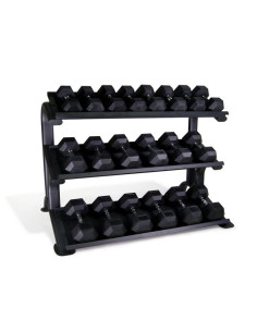 Pack Rack + Haltères Hexagonales Caoutchouc 12,5-35 kg 