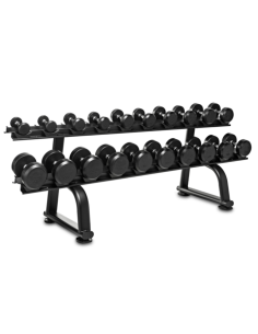 Pack Rack + Jeu d'Haltères Caoutchouc de 2,5 à 30 kg (12 Paires) 