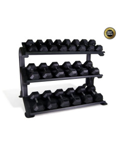 AFW Set d'Haltères Hex 12.5kg – 35kg (10 paires) + Rack 