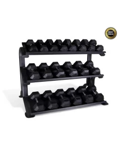 AFW Set d'Haltères Hex 12.5kg – 35kg (10 paires) + Rack
