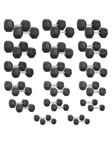 Lot de 16 paires Haltère Hexagonal de 2,5kg - 40 kg