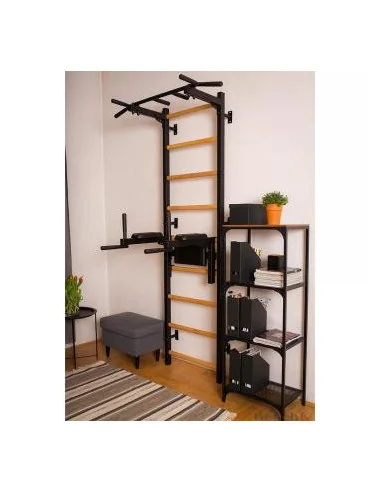 Barre de décrochage noire pour la maison avec barre de traction et station de dips – BenchK 722B 