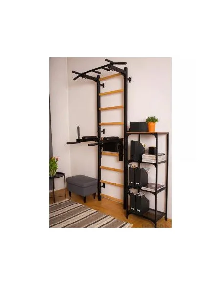 Barre de décrochage noire pour la maison avec barre de traction et station de dips – BenchK 722B 
