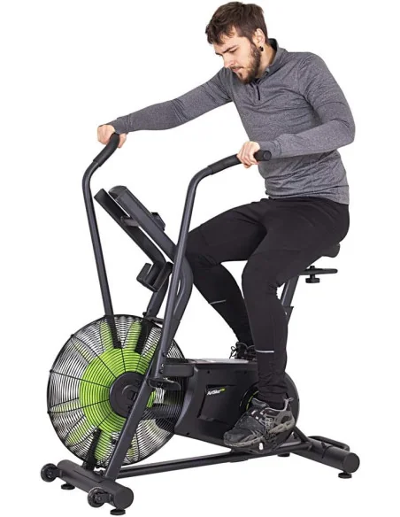 Vélo Air Bike avec ventilateur ultra performant à résistance à air - Programmes par intervalles multiples 