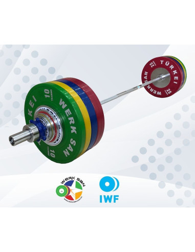 Set 190kg compétition entrainement haltérophilie hommes WERKSAN homologué IWF