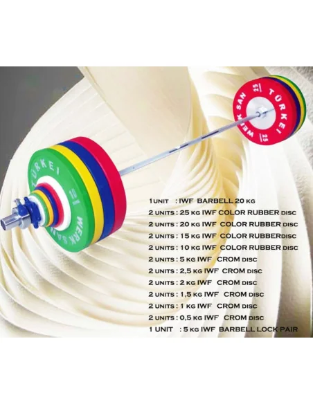 Set 190kg compétition entrainement haltérophilie hommes WERKSAN homologué IWF