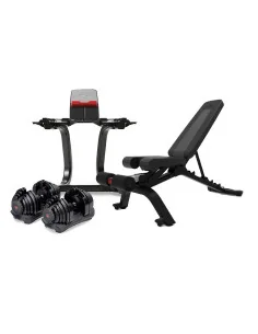 Pack Paire d'haltères réglables 1090i avec support stand SelectTech Bowflex 1090i avec banc de musculation 4.1S 