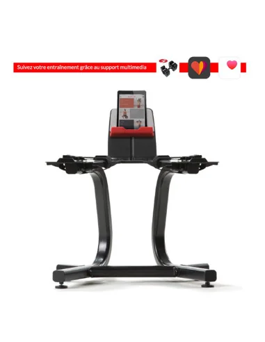 Pack Paire d'haltères réglables 1090i avec support stand SelectTech Bowflex 1090i avec banc de musculation 4.1S 