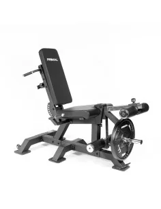 Extension des jambes et curl des jambes en position couchée de la série Primal Pro avec plaques de charge.