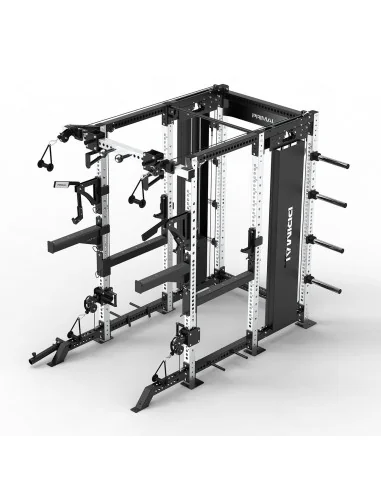 Série Primal Performance V2 Rack de Musculation Modulaire - Rack de Musculation avec Plateforme Intégrée et Piles de Poids 