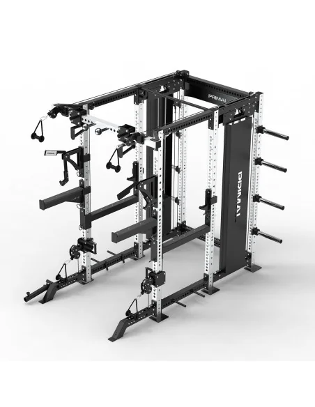Série Primal Performance V2 Rack de Musculation Modulaire - Rack de Musculation avec Plateforme Intégrée et Piles de Poids 