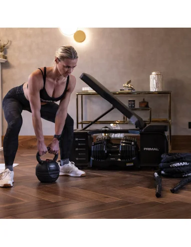 Banc HIIT Primal Personal Series avec accessoires et haltères