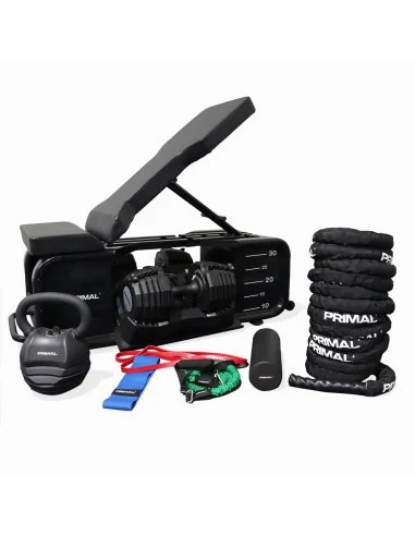 Banc HIIT Primal Personal Series avec accessoires et haltères