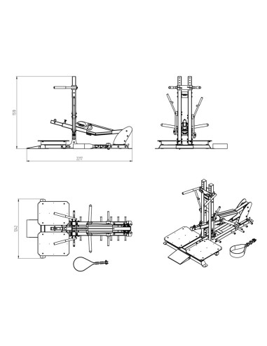 Machine de squat ceinture de la série Primal Performance 