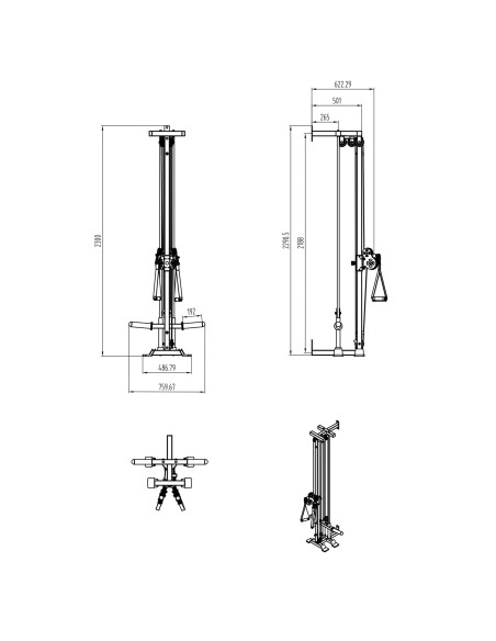 Série Primal Personal Poulie Simple Réglable Murale 