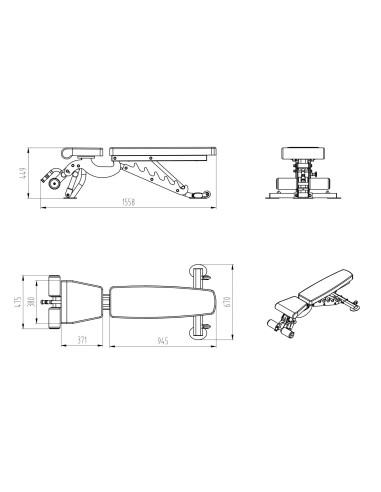 Banc multi-réglable Primal Pro Series avec support pour les pieds 