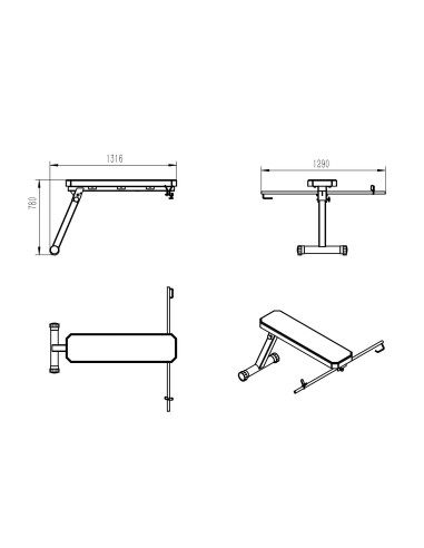 Primal Pro Series Banc avec Accessoire pour Rameur en Position Couchée 