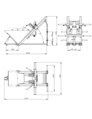 Série Primal Performance Hack Squat Incliné 