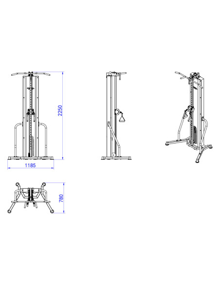 Série Pro Primal Poulie Hi/Lo Autoportante avec Barre de Traction 