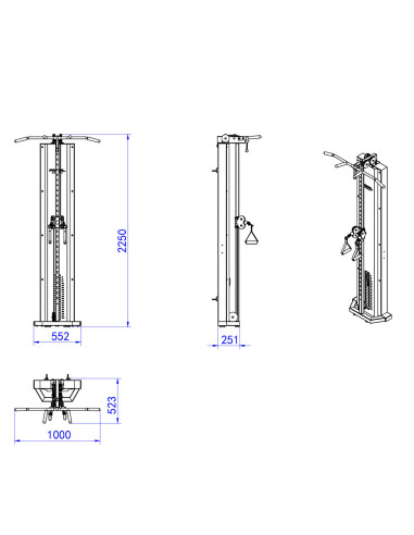 Série Pro Primal Poulie Hi/Lo Autoportante avec Barre de Traction 