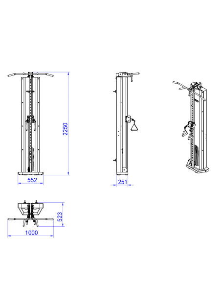 Série Pro Primal Poulie Hi/Lo Autoportante avec Barre de Traction 