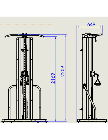 Série Pro Primal Poulie Hi/Lo Autoportante avec Barre de Traction 