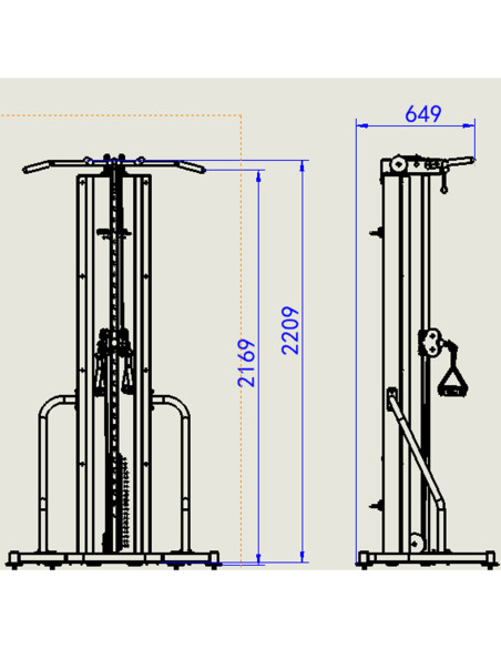 Série Pro Primal Poulie Hi/Lo Autoportante avec Barre de Traction 
