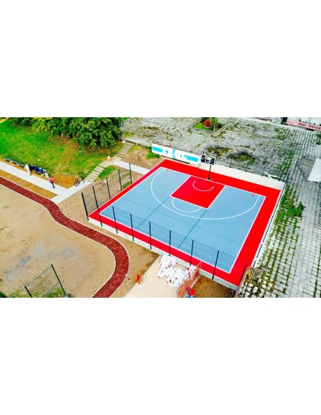 Revêtement de sol sportif Bergo® pour terrain de basket 3x3.