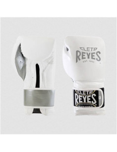 Gants de Boxe d'entrainement REYES Pro Sparring - BLANC/ARGENT 