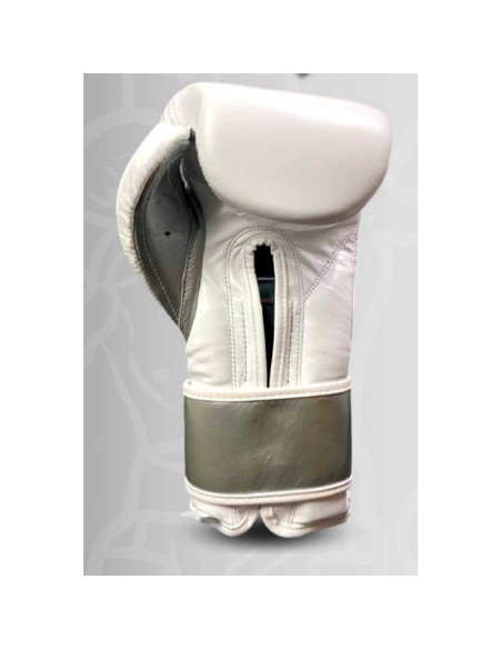 Gants de Boxe d'entrainement REYES Pro Sparring - BLANC/ARGENT 