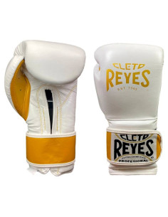 Gants de Boxe d'entrainement REYES Pro Sparring - Blanc/Or 