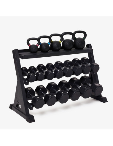 Pack de rack de rangement de kettlebell et d'haltère 