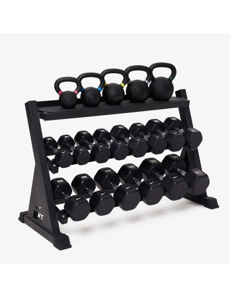 Pack de rack de rangement de kettlebell et d'haltère 