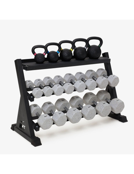 Pack de rack de rangement de kettlebell et d'haltère 