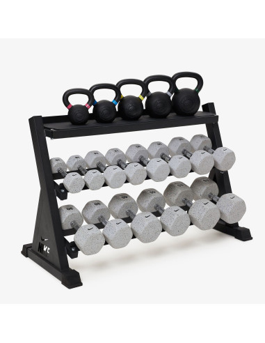 Pack de rack de rangement de kettlebell et d'haltère 