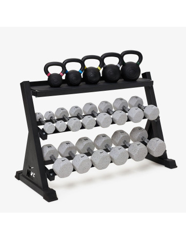 Pack de rack de rangement de kettlebell et d'haltère 
