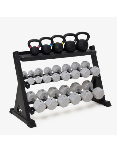 Pack de rack de rangement de kettlebell et d'haltère 