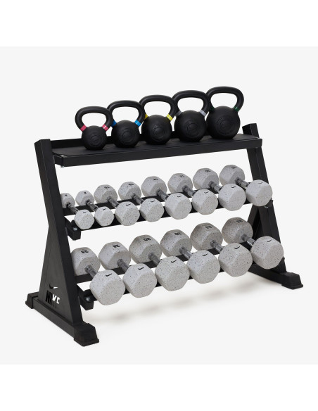 Pack de rack de rangement de kettlebell et d'haltère 