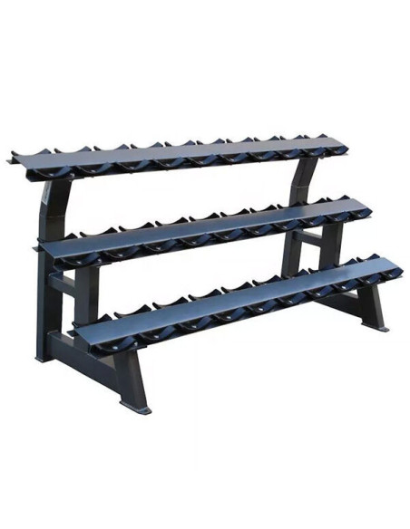 Range Haltères Ronds PRO 3 Niveaux 15 paires  Range Haltères Ronds PRO 3 Niveaux 15 paires