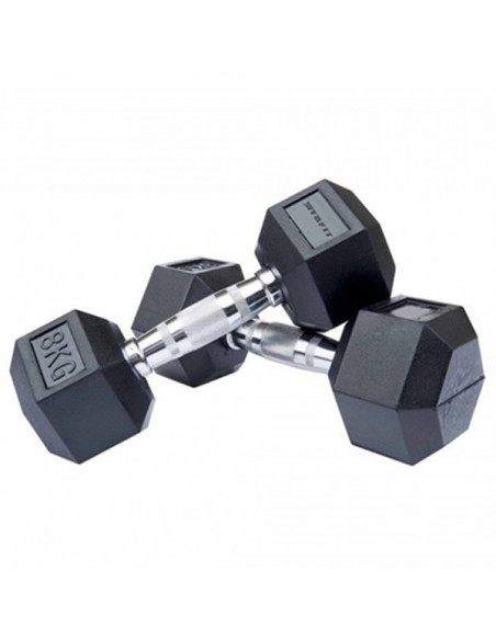 Haltères Hexagonaux Caoutchouc 8 kg (paire)  Haltères Hexagonaux Caoutchouc 8 kg (paire)